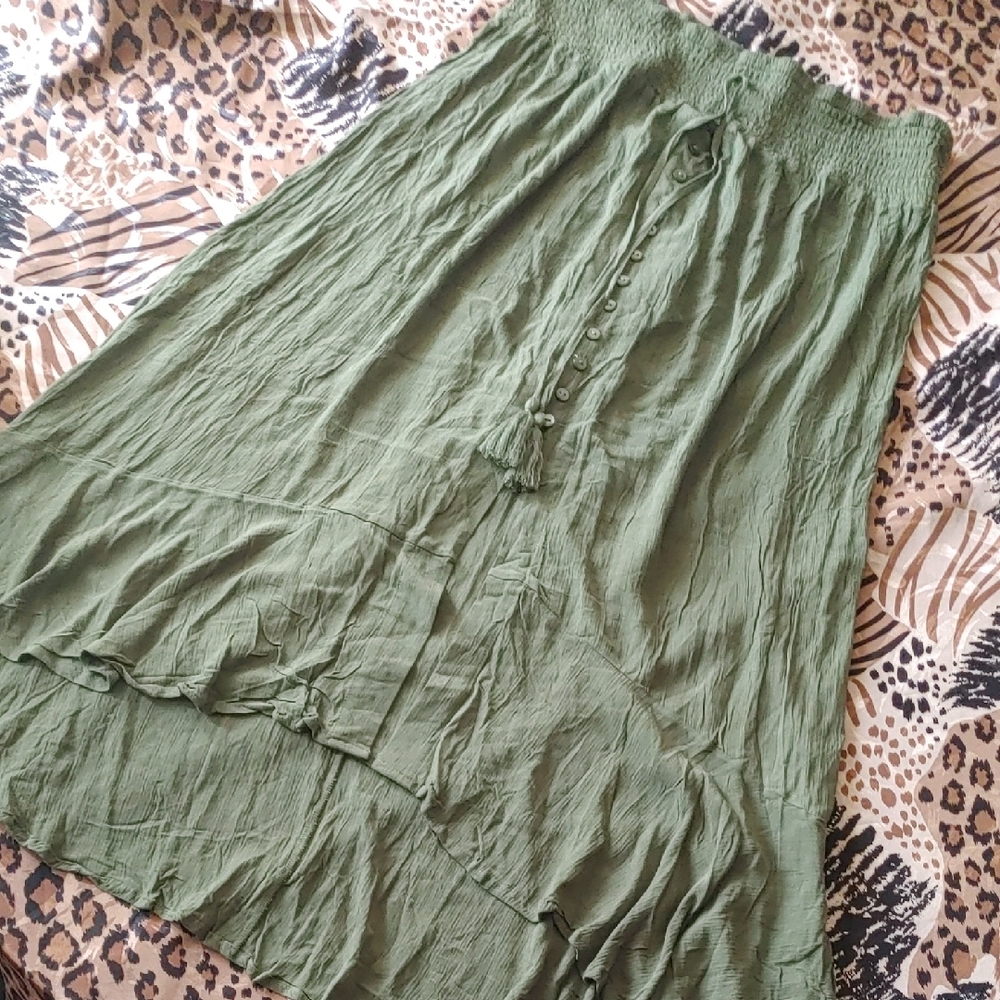Pink Laundry Green A-Line Skirt Sz XXXL